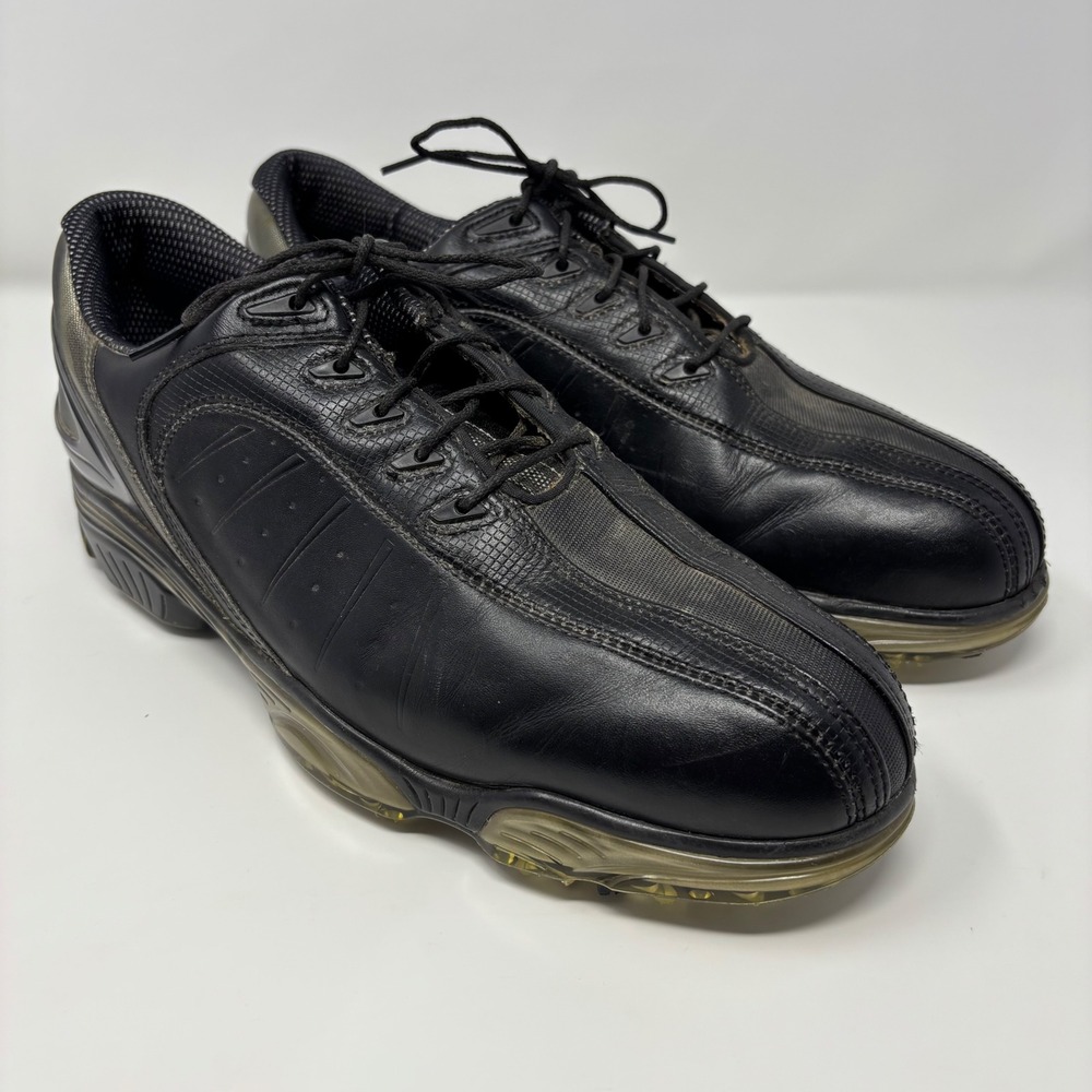 FootJoy FJ Sport Men Black Leather Spiked Golf Shoes 53288 Cleat Athletic Sz 11
